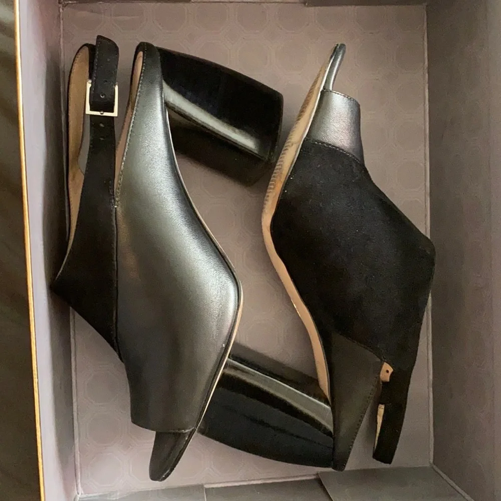 Louise et Cie black platform heel with ankle strap